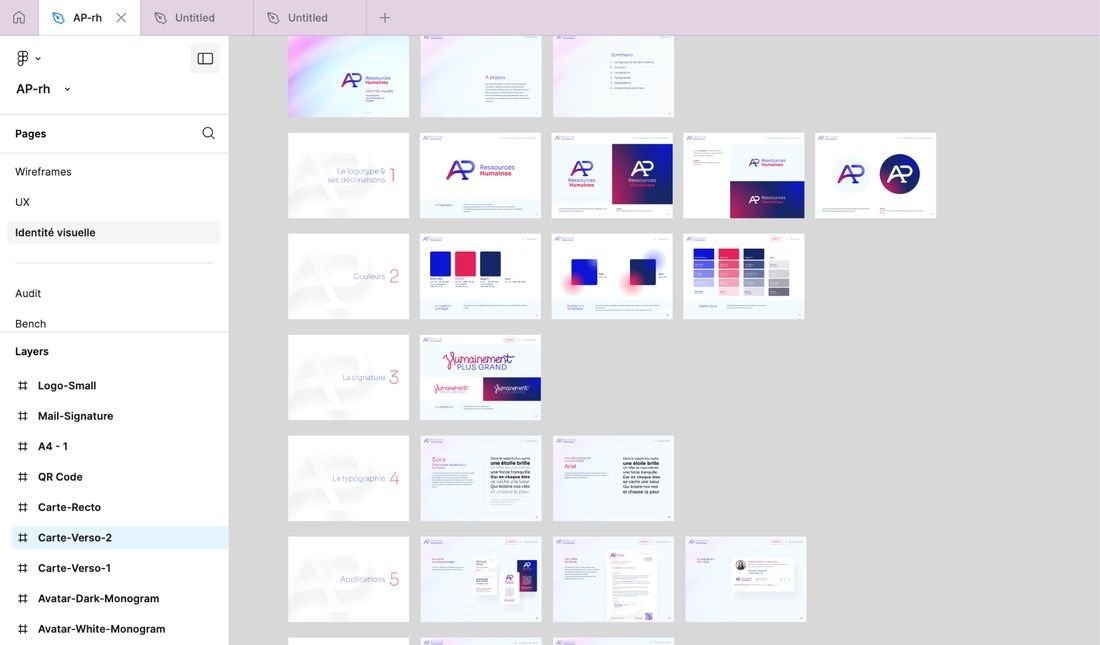 Maquette du site AP Ressources Humaines dans Figma