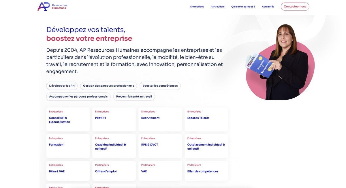Page d'accueil du site ap-rh.com