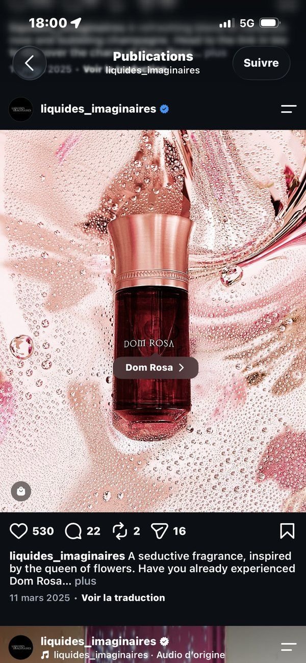 Publication Instagram « Dom Rosa » de Liquides Imaginaires