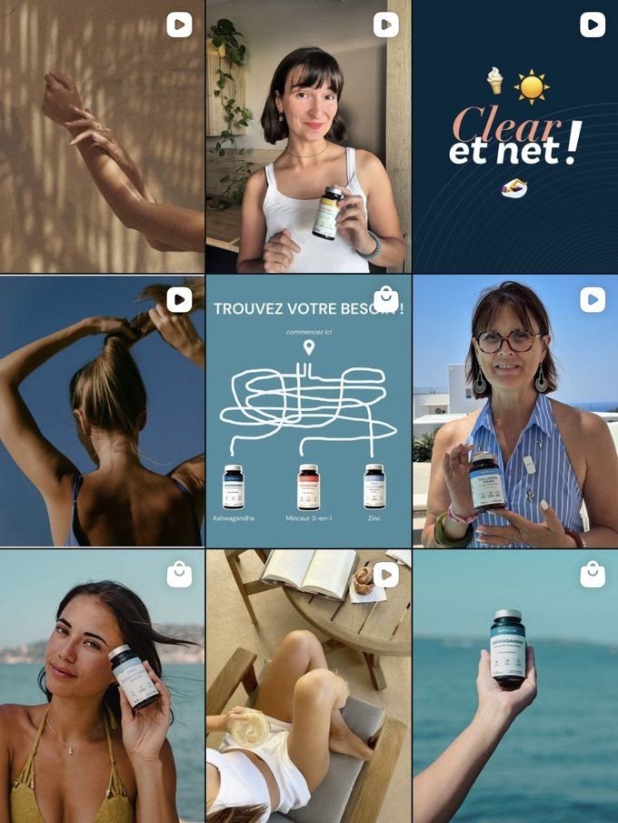 Feed Instagram réalisé pour Nutraclear